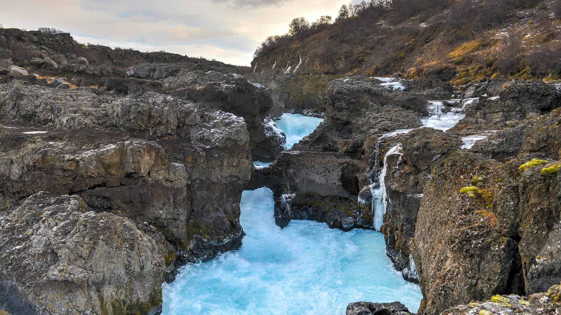 Barnafoss Waterfall - West Iceland
