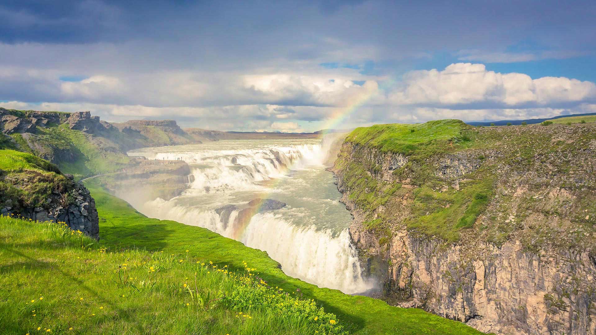 Gullfoss Waterfall in South Iceland