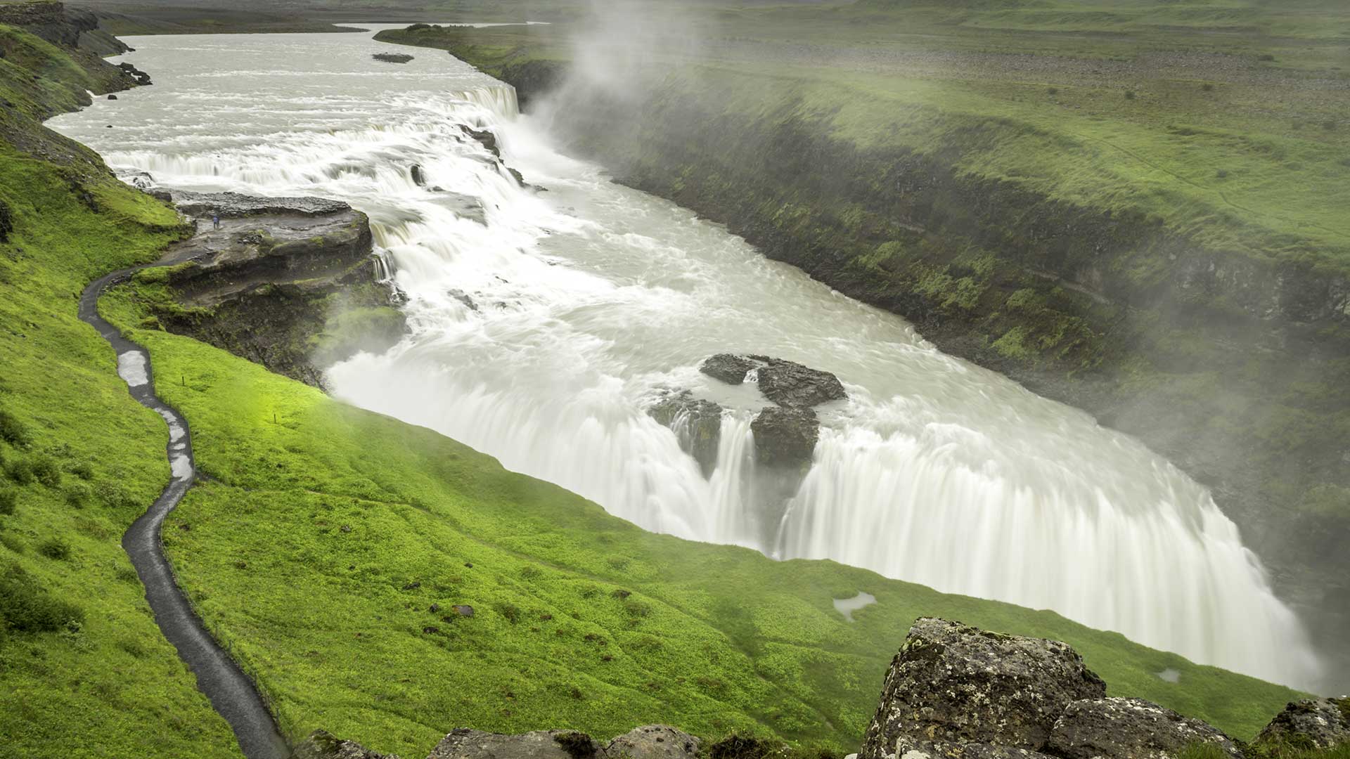 Gullfoss Waterfall in South Iceland