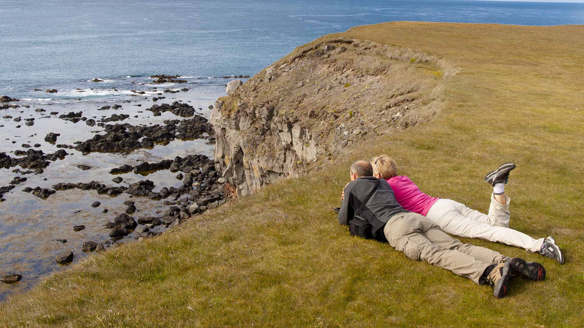 Couple Relaxing in Iceland