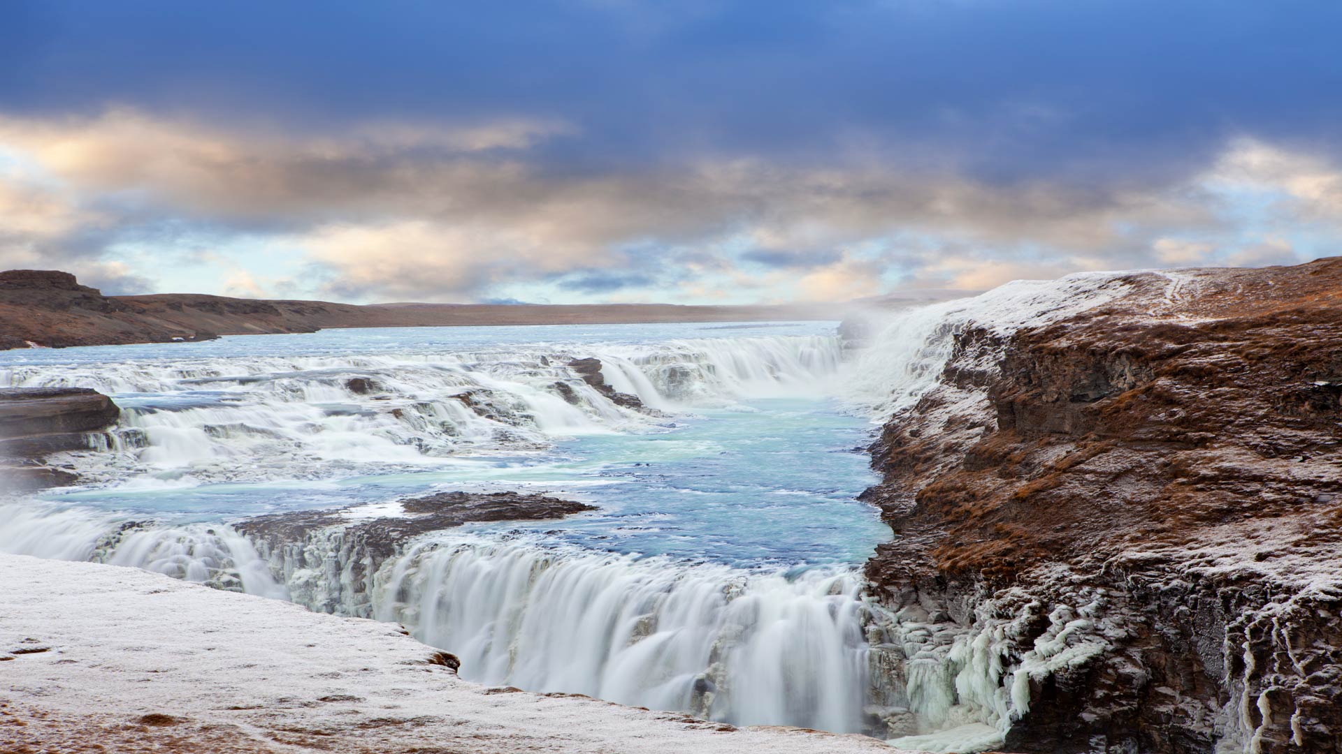 Gullfoss Waterfall during winter