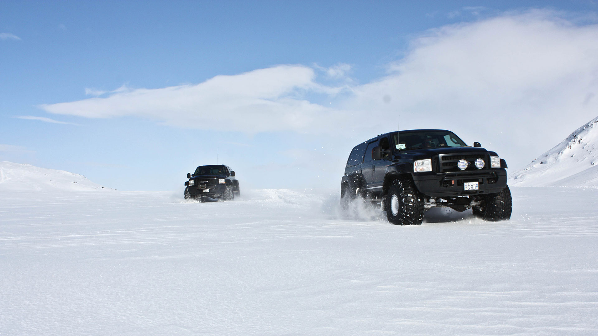 Super Jeeps on Langjökull Glacier 