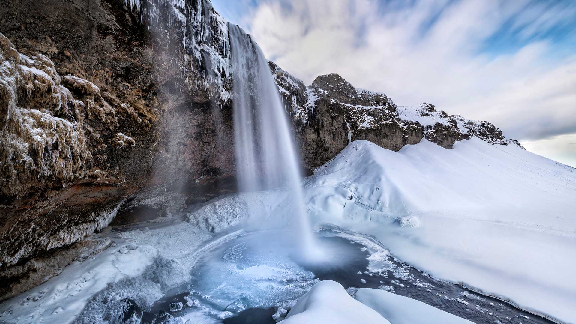 Seljalandsfoss in winter