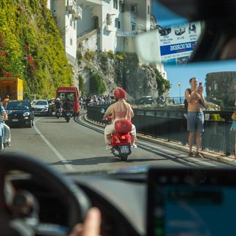 driving on the amalfi coast in italy